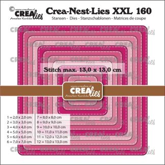 Crealies stanssit - 160 (Tikkireunainen pyöristetty neliö)