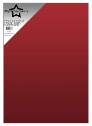 Paper favorites A4 peilikartongit 5kpl - Scarlett Organza Matt 250gsm