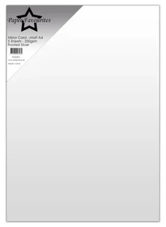 Paper favorites A4 peilikartongit 5kpl - Frosted Silver Matt 250gsm