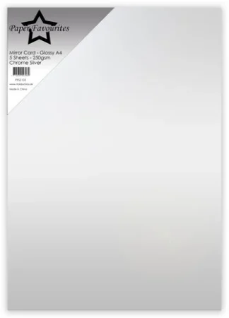 Paper favorites A4 peilikartongit 5kpl - Chrome Silver 250gsm