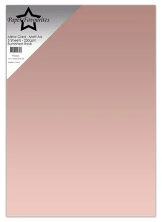 Paper favorites A4 peilikartongit 5kpl - Burnished Rose Matt 250gsm