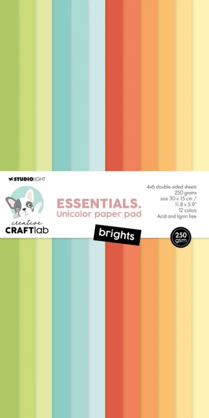 Studio Light / Craftlab Unicolor Essentials 30x15cm Paperikko - Brights