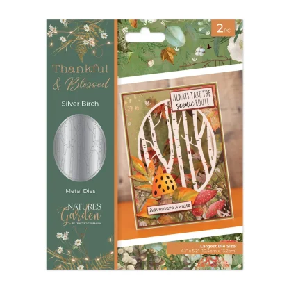 Crafter's Companion Thankful & Blessed Metal Die stanssi - Silver Birch