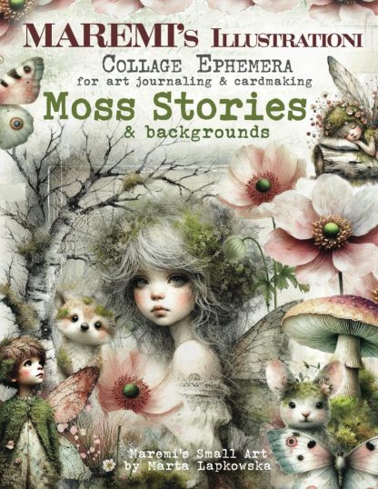 Maremi`s Small Art Collage Book - Moss Stories ENNAKKOTILAUSTUOTE, EI VIELÄ VARASTOSSA