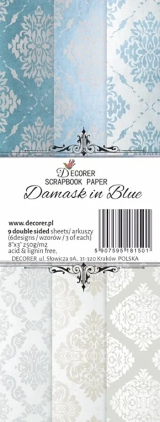 Decorer 8x3" Paperikko - Damask in Blue