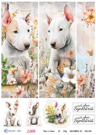 Klemmarikellari A4 Leikekuva-arkki - Bullterrieri #1