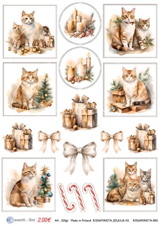 Klemmarikellari A4 Leikekuva-arkki - Kissamaista joulua #2