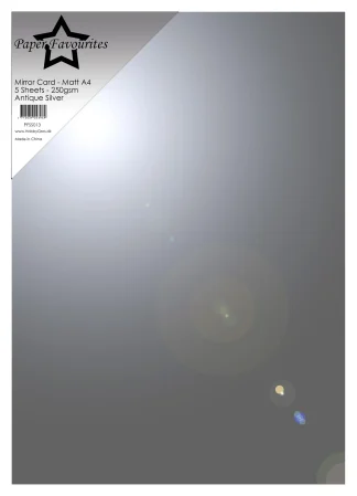 Paper favorites A4 peilikartongit 5kpl - Antique Silver Glossy 250gsm