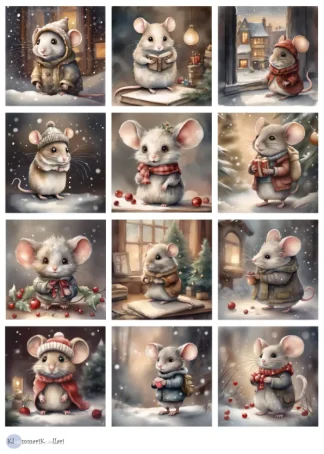 Klemmarikellari A4 Leikekuva-arkki – A4 Jouluhiiret #1 LADATTAVA DIGITUOTE