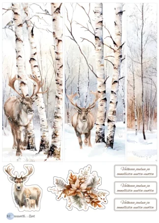 Klemmarikellari A4 Leikekuva-arkki – A4 Talviset eläimet #1 LADATTAVA DIGITUOTE