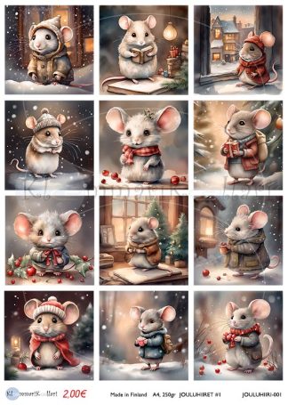 Klemmarikellari A4 Leikekuva-arkki - Jouluhiiret #1