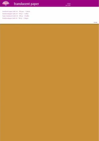 Translucent Paper (läpikuultavaa) -  Gold A4 100 gsm, 5 arkkia