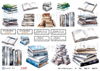 Klemmarikellari A4 Leikekuva-arkki - Kirjat #1