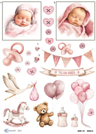 Klemmarikellari A4 Leikekuva-arkki – A4 Vauva #5 LADATTAVA DIGITUOTE