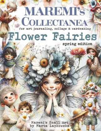 Book cover for 'Maremì's Collectanea - Flower Fairies' showing whimsical flower fairies with flower crowns and pastel colors