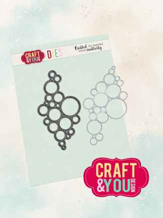Two circular bubble-shaped metal cutting dies on a mint backing, for scrapbooking or card making (Craft & You Dies).