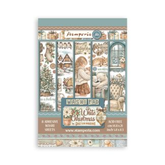 Stamperia White Christmas A5 Washi Pad (8pcs) by Cristina Radovan (SBW36)