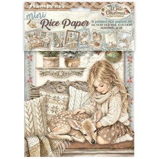 Stamperia White Christmas A6 Mini Rice Paper Selection (8pcs) by Cristina Radovan (DFSA6X10)