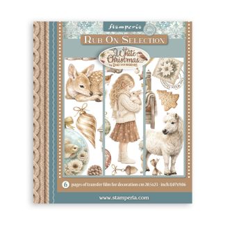 Stamperia White Christmas Rub-On siirtokuvat 20,5x23cm Assortment (6pcs) by Cristina Radovan (DFLRBXG13)