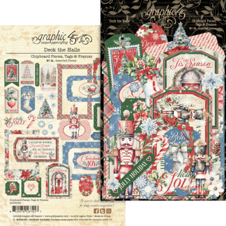 Graphic 45 pahvileikekuvat - Deck the Halls Chipboard Pieces, Tags & Frames